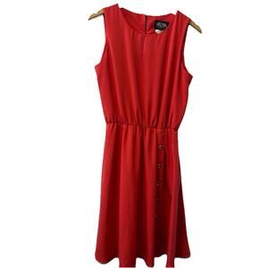 VTG Melissa Collection Dress Womens Size 12 Peach A-Line Button With Belt